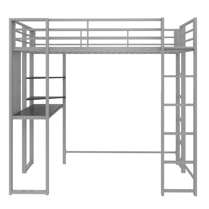 Lit mezzanine simple Abode de DHP en métal - argenté