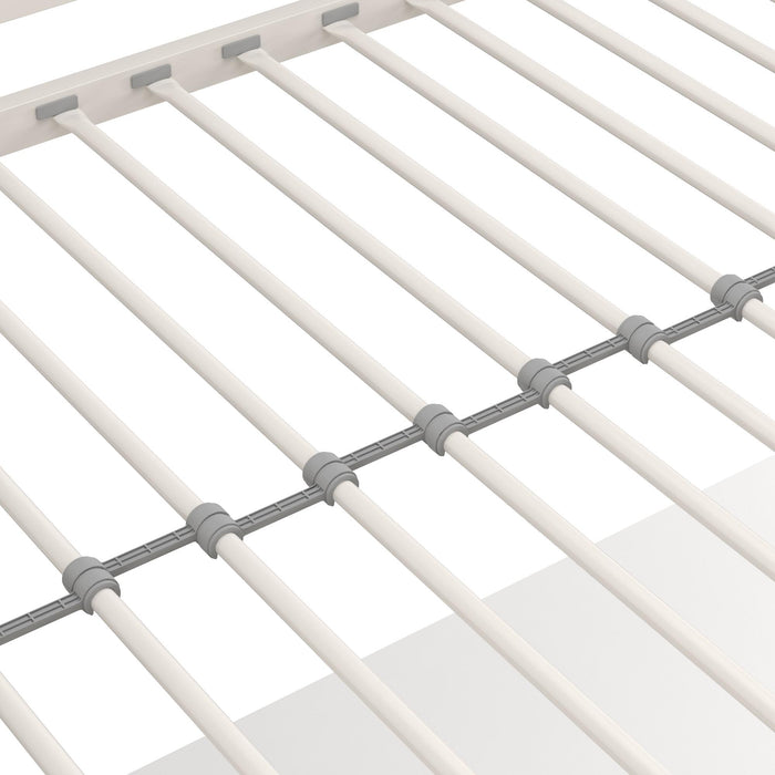 Lit mezzanine simple Maxwell de Novogratz en métal avec bureau - blanc cassé