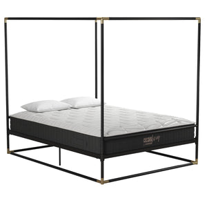 Grand lit à baldaquin Celeste de Cosmoliving By Cosmopolitan en métal - noir et doré