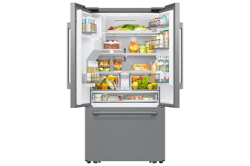 Réfrigérateur Bespoke de Samsung de 29 pi3 et de 35,88 po à portes françaises avec IA - noir - RF70H30GERAA