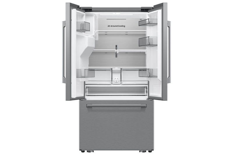 Réfrigérateur Bespoke de Samsung de 29 pi3 et de 35,88 po à portes françaises avec IA - noir - RF70H30GERAA
