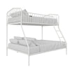 Lits superposés Bushwick de Novogratz en métal avec lit simple au-dessus du lit double - blanc cassé