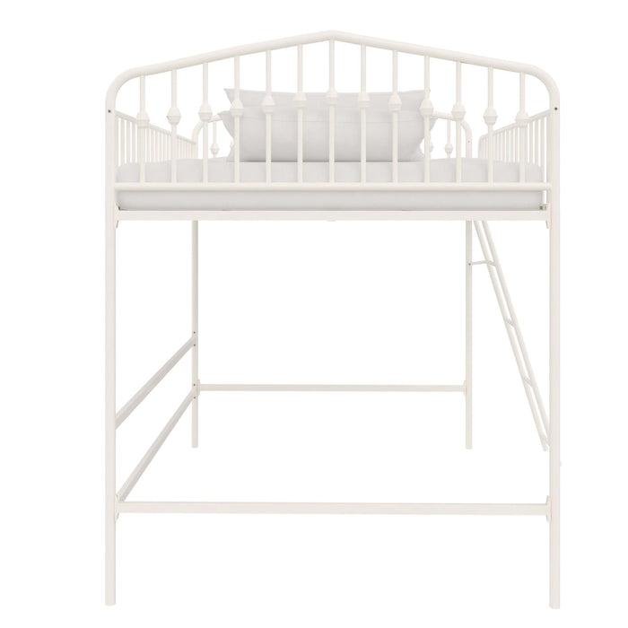 Lit mezzanine double Bushwick de Novogratz en métal - blanc cassé