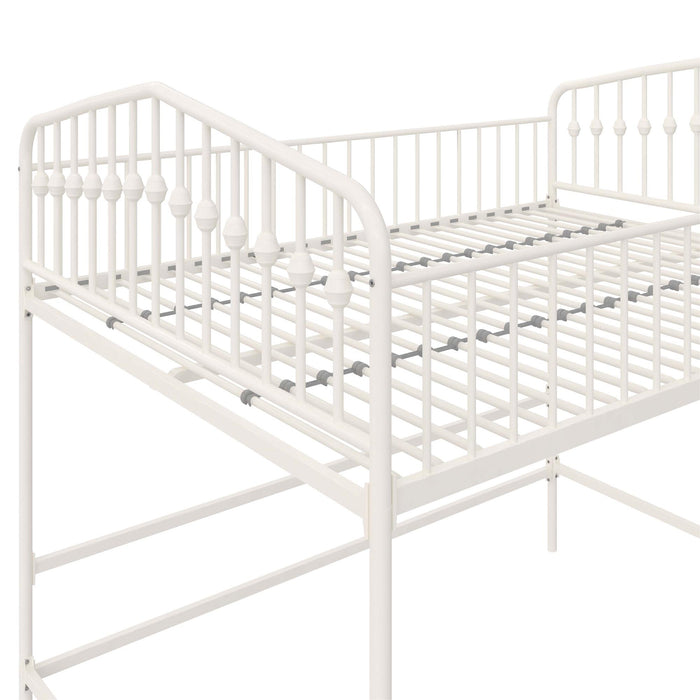 Lit mezzanine double Bushwick de Novogratz en métal - blanc cassé