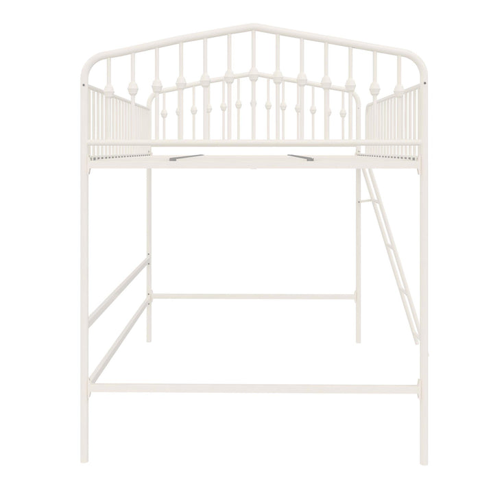 Lit mezzanine double Bushwick de Novogratz en métal - blanc cassé