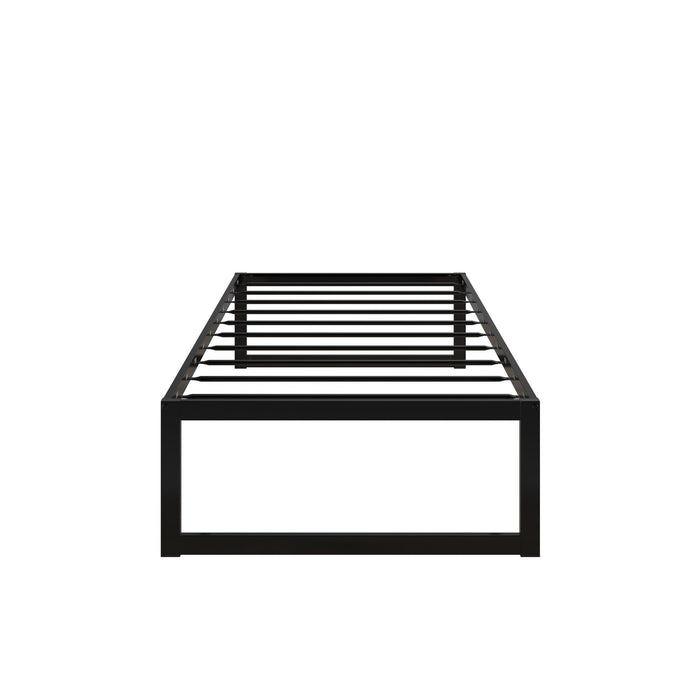 Cadre de lit plateforme simple moderne Avey de DHP en métal - noir