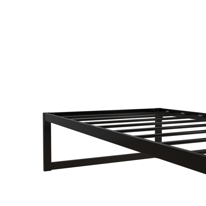 Cadre de lit plateforme simple moderne Avey de DHP en métal - noir