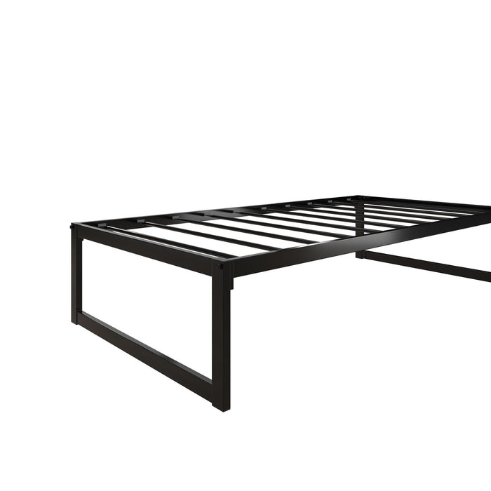Cadre de lit plateforme simple moderne Avey de DHP en métal - noir