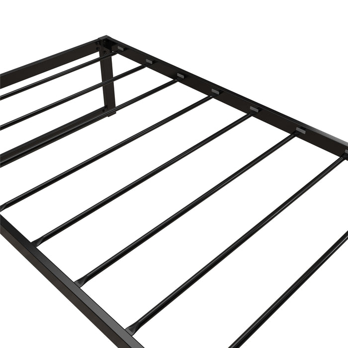 Cadre de lit plateforme simple moderne Avey de DHP en métal - noir