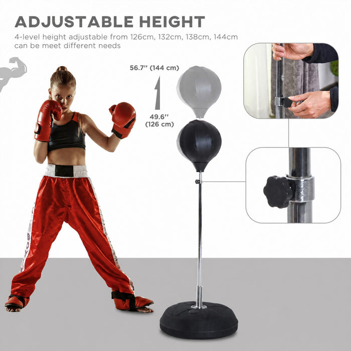 Soozier sac de frappe pour adultes avec hauteur reglable de 126 a 144 cm, noir