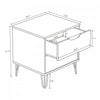 Avira Mid-Century Modern 20" Nightstand in White (2-Drawer) | Table de nuit Avira style milieu du siecle moderne 20" en blanc (2 tiroirs)