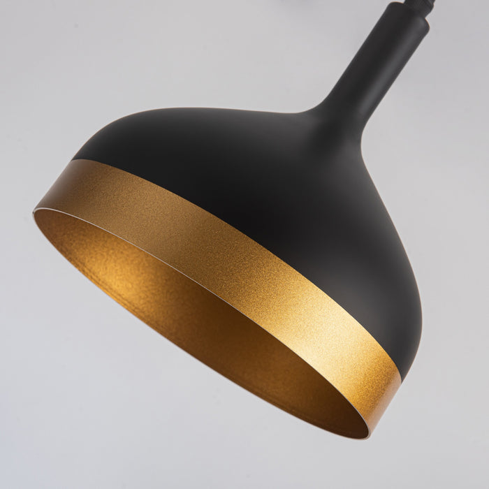 Luminaire suspendu de la collection Dash de 8 po - noir et doré