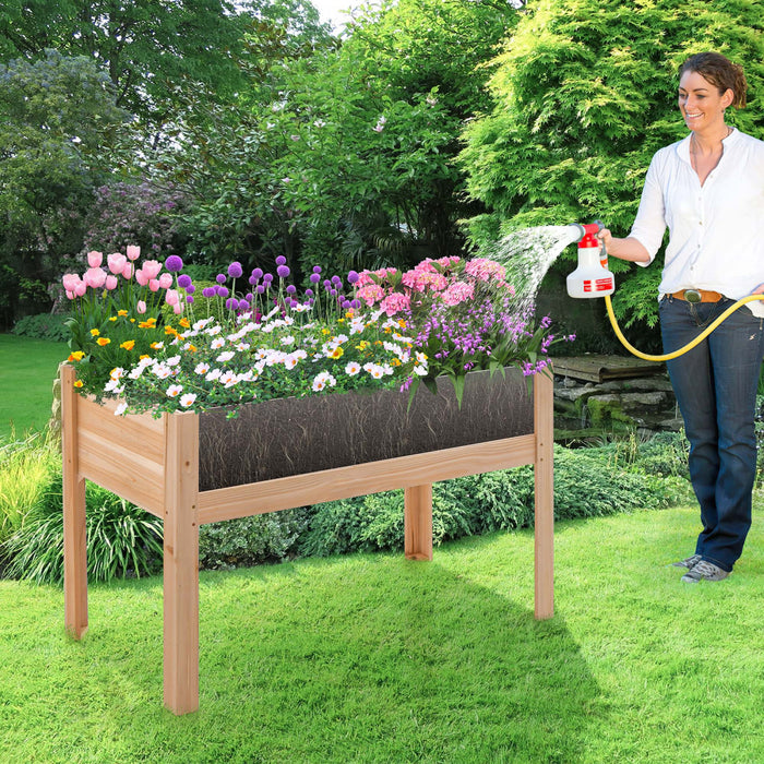 Costway A Souleve Le Lit De Jardin En Bois 31 \"terrarium De Plante De Boite De Plante Elevee Avec Trous De Drain