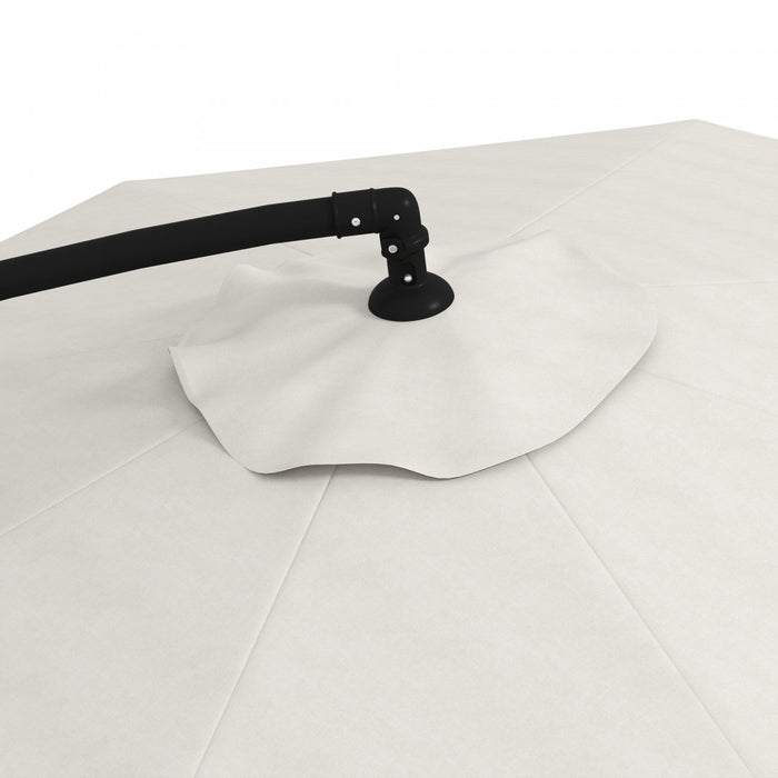 Outsunny Parasol De Terrasse 11pi Suspendu Base Croisee Et 8 Baleines Creme