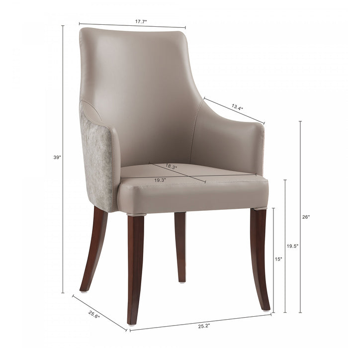 Ensemble de 8 chaises de salle a manger Connie Modern en taupe