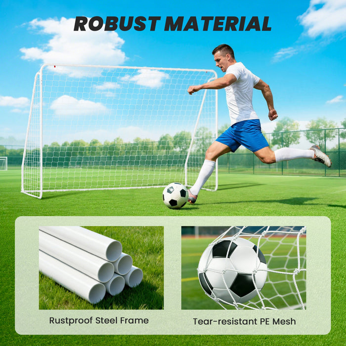 Soozier But de soccer pour jardin, filet de soccer, blanc, 10 x 4 pi