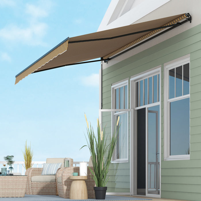 Outsunny 15' X 10' Auvent Retractable, Abri Pare-soleil, Jaune
