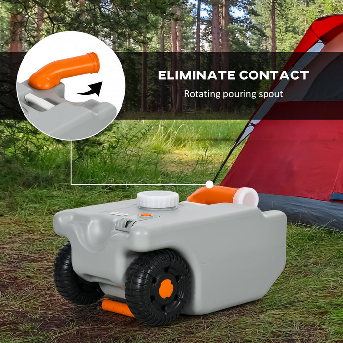 Outsunny Reservoir de retention de dechets pour camping-car, 5,8 gal, gris