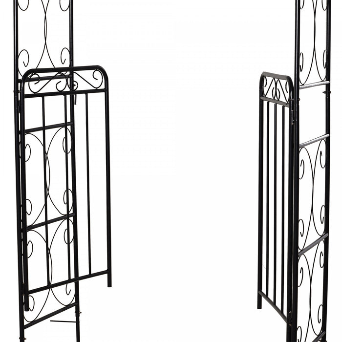 Outsunny - Arche De Jardin En Acier De 7 Pieds Avec Portes A Volutes Pour Les Ceremonies, Les Mariages, Les Fetes, Les Jardins Et Les Pelouses.