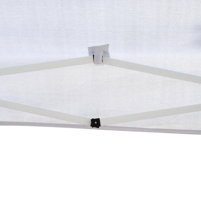 Outsunny 10x10pi Tente Pliable Auvent De Gazebo D'exterieur Avec Sac De Transport, Blanc