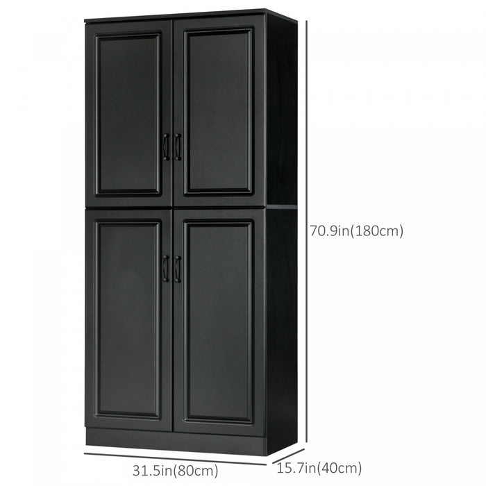 HOMCOM Garde-manger de cuisine 71\" avec 4 portes et etageres reglables