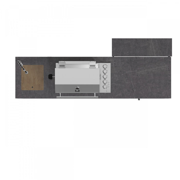 Cuisine d'exterieur Rimini de, 62 600 BTU, refrigerateur de 2,4 pi³, comptoirs gris – FODKT2544BLK