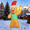 Outsunny 8.2ft Christmas Inflatable Gingerbread Man, Light Brown