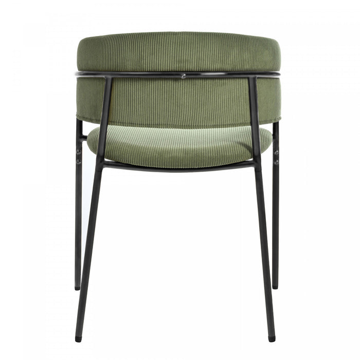 Ethan Ensemble de 6 chaises d’appoint modernes avec assise en velours cotele, pieds inclines et pieds reglables, vert