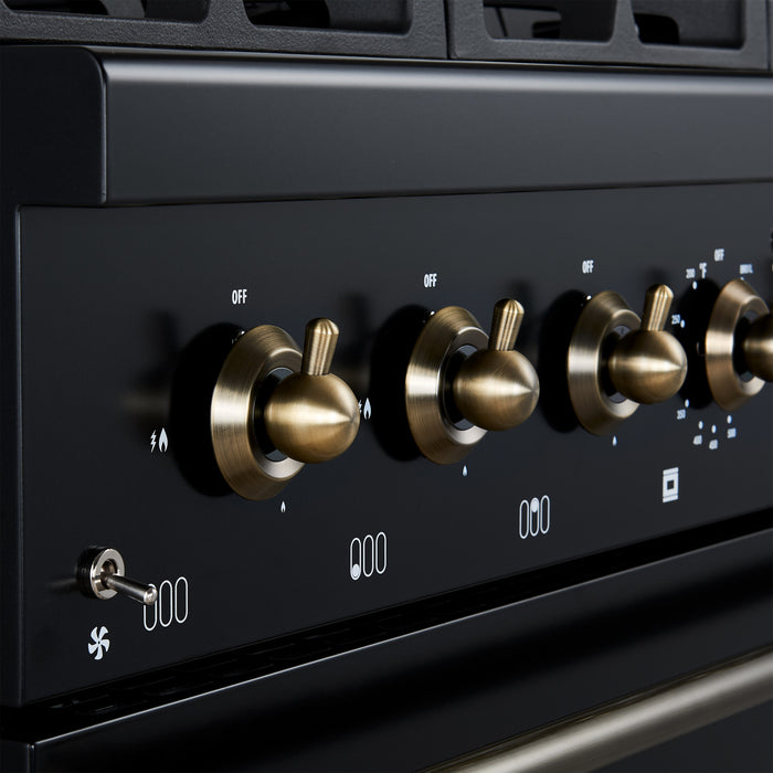 Cuisiniere a double combustible Antico 36 po , noire, 4,5 pi³ - FFSGS6113-36BLK