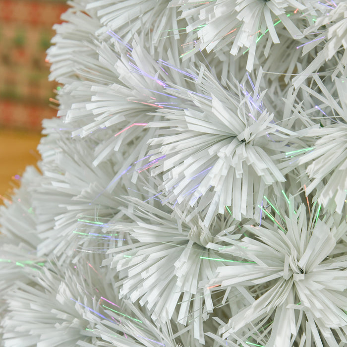 Homcom Arbre De Noel De Table Artificiel Pre-eclaire De 2.5 Pieds Avec Fibre Optique Et 85 Embouts