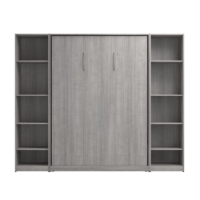 Lit double escamotable Claremont de Bestar à 10 tablettes - gris platine