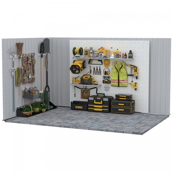 Outsunny Abri De Jardin En Metal Outsunny 6,5x3,5 Pi Pour Rangement Exterieur, Gris