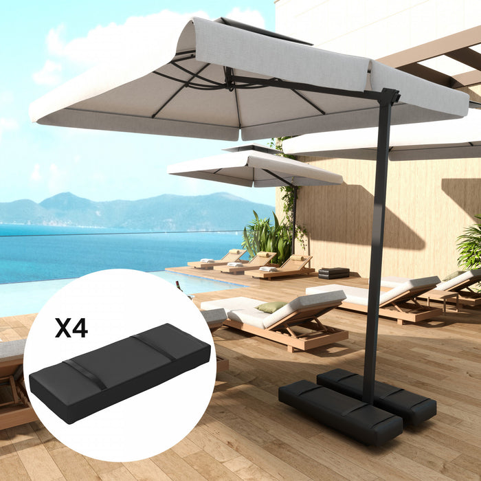 Outsunny Sac de poids de Base de parasol 4 pieces, poids de support, noir