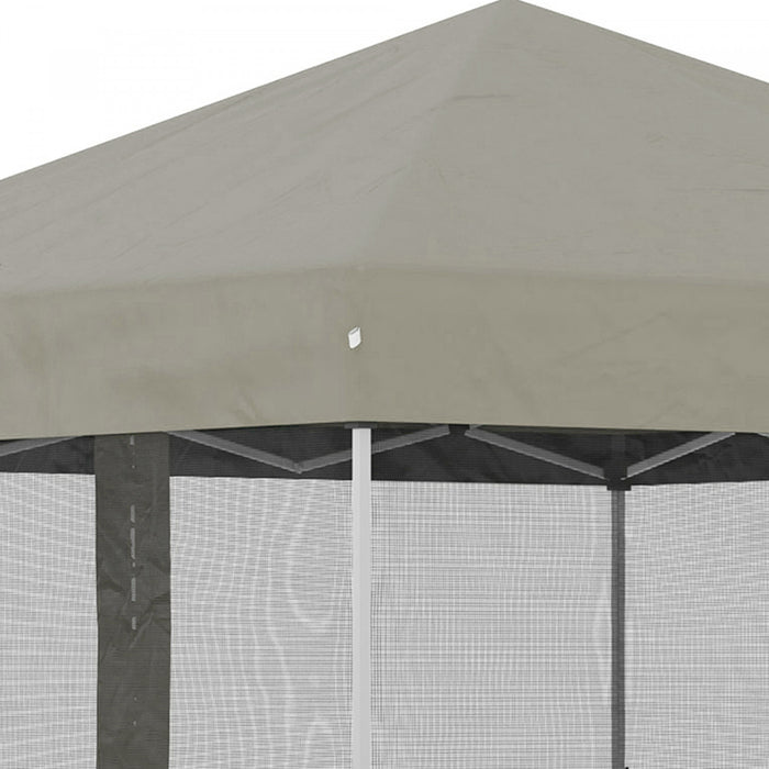 Outsunny Tente De Fete Escamotable 10' X 10' Avec Sac A Roulettes, Beige