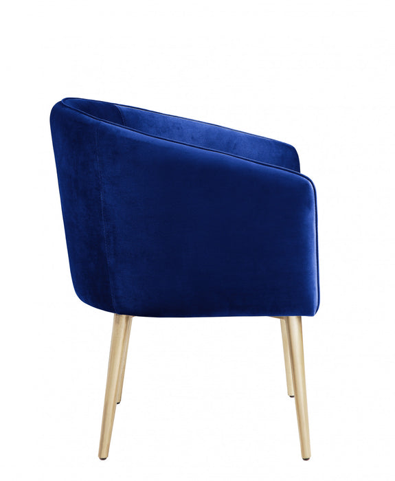 Chaise D'appoint Velma En Velours Bleu