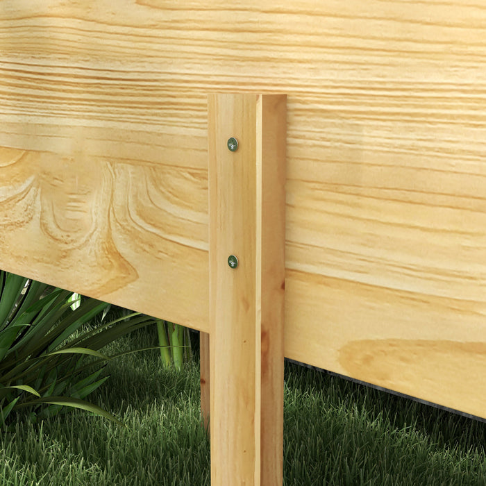 Outsunny Jardiniere En Bois Avec Pieds Et Trous De Drainage, Naturel