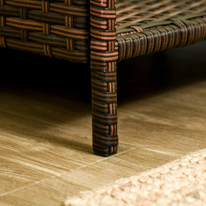 Pawhut Lit En Rotin Pour Chiens Et Chats De Petite Taille Et De Taille Moyenne, Niche En Osier Pour Chien A L'exterieur Avec Coussin Resistant A L'eau, 35\"x28\"x20\", Brun