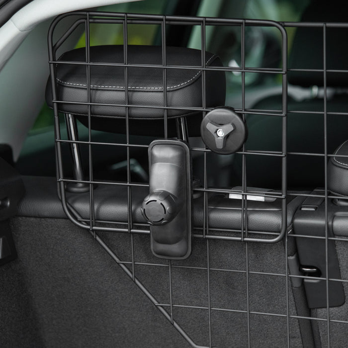 Pawhut 35.5\"- 48\" Barriere De Securite Pour Vehicule, Barriere Reglable Pour Chien Pour Voiture Suv Camion, Barriere De Securite Extensible Universelle, Noir