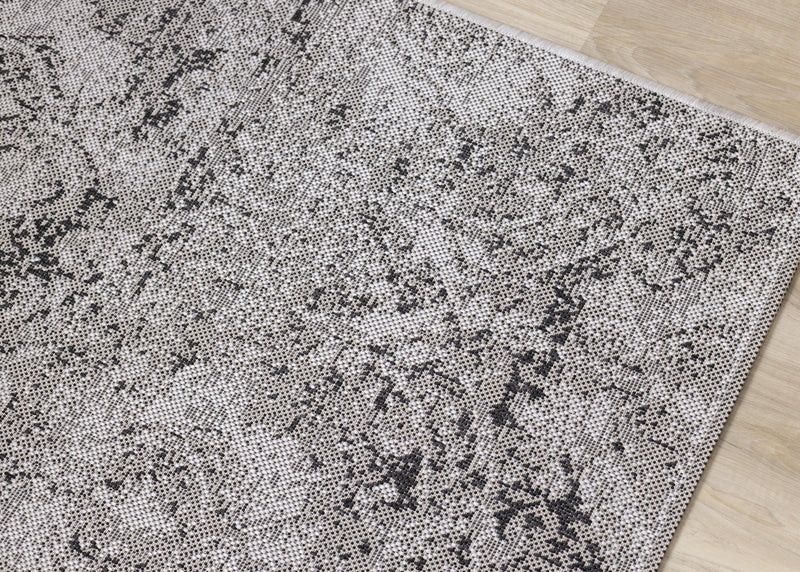 Carpette Jackson à motif damassé vieilli pour l'intérieur et l'extérieur - 5 pi 3 po x 7 pi 7 po