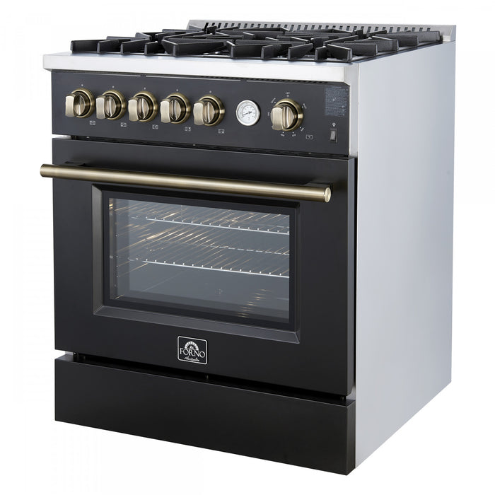 Cuisiniere a gaz Giovanni 30 pouces noire, 4,32 pi³ – FFSGS6274-30BLK