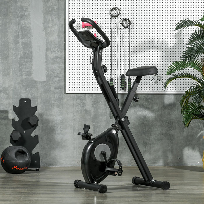 Soozier Velo D'exercice Pliable Avec Resistance Magnetique A 8 Niveaux, Noir