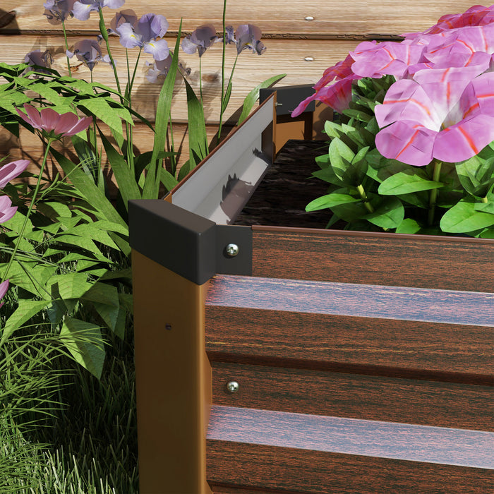 Outsunny Lit De Jardin Sureleve 8x2x1pi, Jardiniere Surelevee Galvanisee