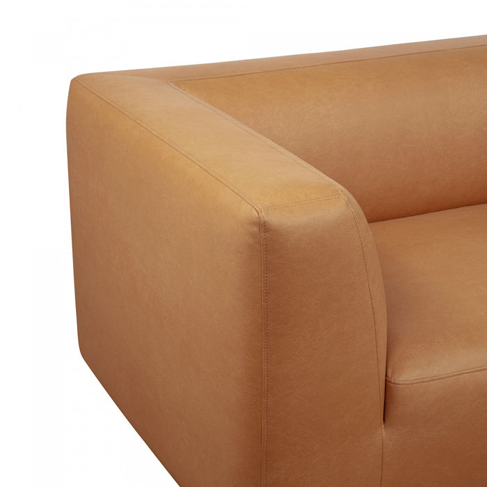 Canape sectionnel moderne contemporain Lukas 2 pieces, 118\", oriente a droite, couleur camel