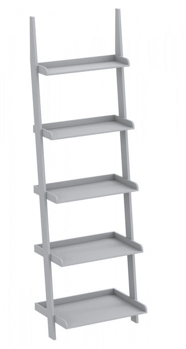 Meuble de rangement étagère murale de 70 po à 5 étages avec bordures encadrées - gris clair