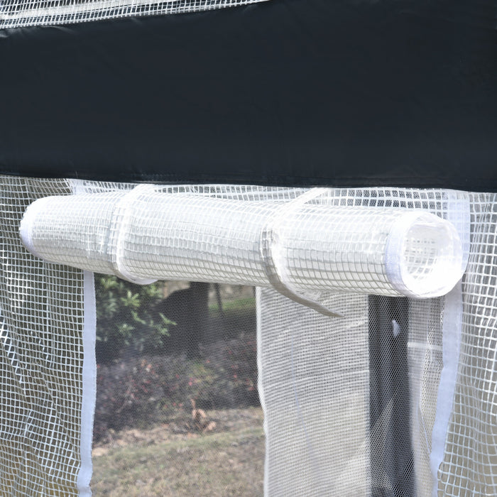 Outsunny 9.8'l X 6.56'w X 6.56'h Serre Tente De Croissance De Graines De Legumes Tunnel De Croissance De Plantes D'exterieur Maison Chaude Abri De Fleurs Arriere-cour Blanc