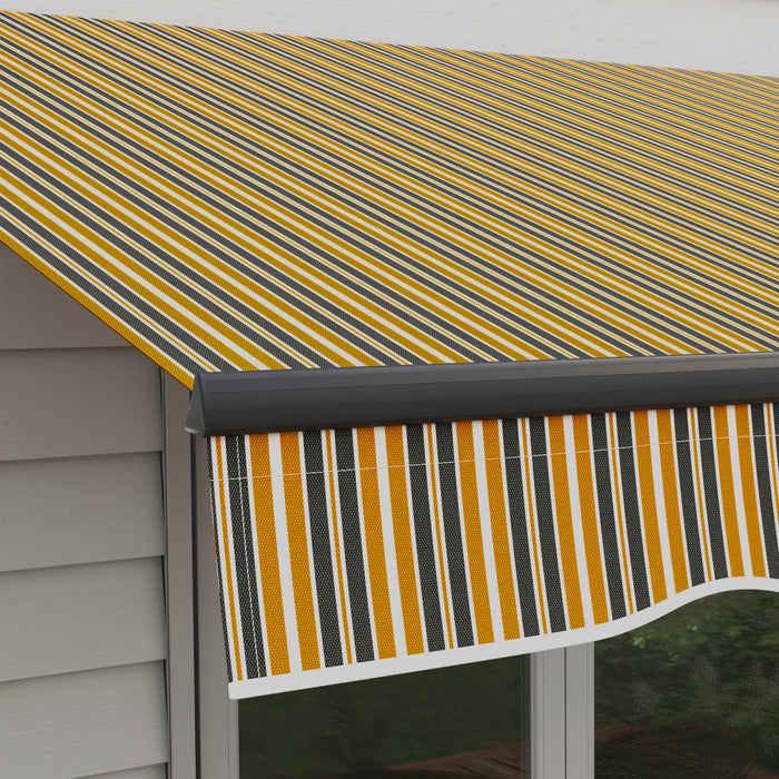 Outsunny 12' X 10' Auvent Retractable, Abri Pare-soleil, Jaune