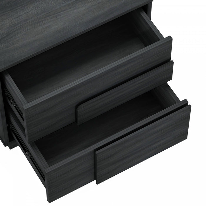 Table de nuit Horizon Modern 56 cm en gris charbon (2 tiroirs) - Lot de 2