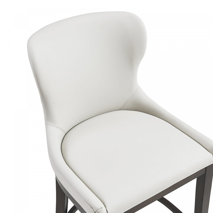 Tabouret de comptoir Blair moderne en bois et tissu blanc - Lot de 3