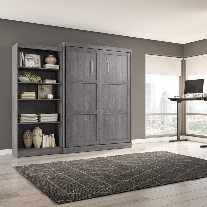 Grand lit escamotable Pur de Bestar de 101 po (L) avec organisateur de garde-robe - gris écorce