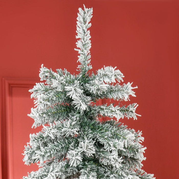 Homcom Arbre De Noel Floque De Neige Artificielle De 7 Pieds Avec 1083 Pointes De Branche